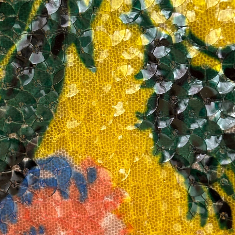 Diane Von Furstenberg Yellow Floral Sequin Pencil Skirt - Picture 4 of 5